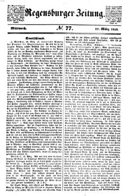 Regensburger Zeitung Mittwoch 17. März 1852