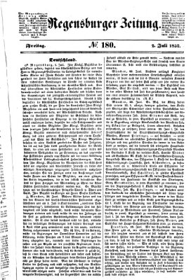 Regensburger Zeitung Freitag 2. Juli 1852