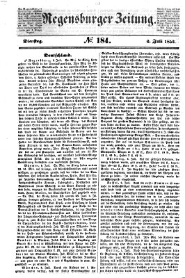 Regensburger Zeitung Dienstag 6. Juli 1852