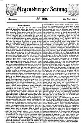 Regensburger Zeitung Sonntag 11. Juli 1852