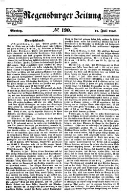 Regensburger Zeitung Montag 12. Juli 1852