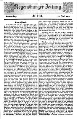Regensburger Zeitung Donnerstag 15. Juli 1852