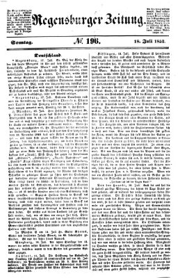 Regensburger Zeitung Sonntag 18. Juli 1852