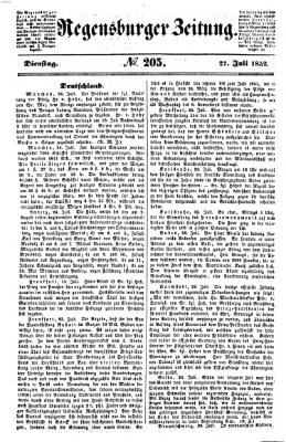 Regensburger Zeitung Dienstag 27. Juli 1852