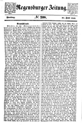 Regensburger Zeitung Freitag 30. Juli 1852