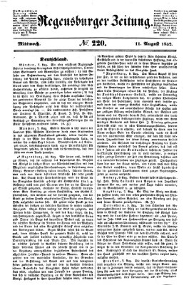 Regensburger Zeitung Mittwoch 11. August 1852