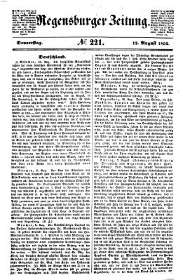 Regensburger Zeitung Donnerstag 12. August 1852