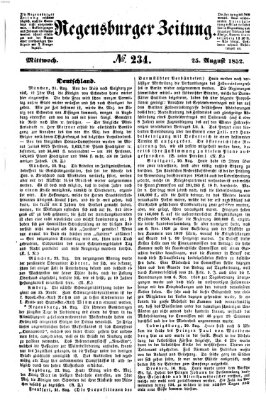 Regensburger Zeitung Mittwoch 25. August 1852