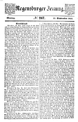 Regensburger Zeitung Montag 27. September 1852