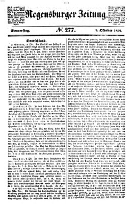 Regensburger Zeitung Donnerstag 7. Oktober 1852