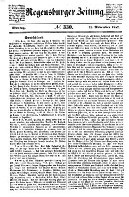 Regensburger Zeitung Montag 29. November 1852