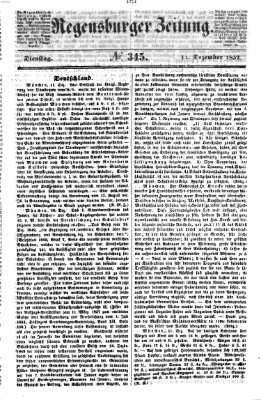 Regensburger Zeitung Dienstag 14. Dezember 1852