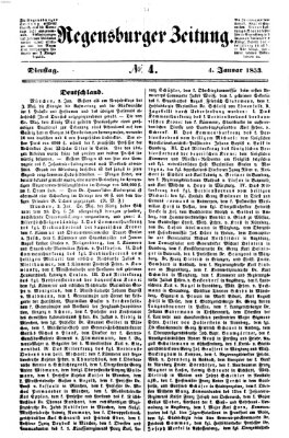 Regensburger Zeitung Dienstag 4. Januar 1853