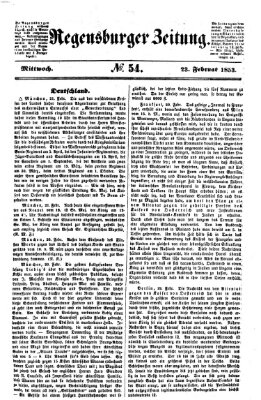 Regensburger Zeitung Mittwoch 23. Februar 1853