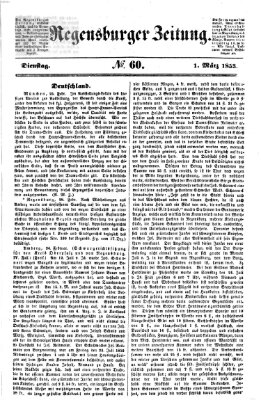 Regensburger Zeitung Dienstag 1. März 1853