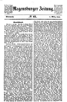 Regensburger Zeitung Mittwoch 2. März 1853