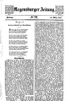 Regensburger Zeitung Freitag 18. März 1853