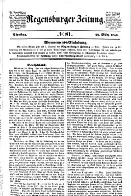 Regensburger Zeitung Dienstag 22. März 1853