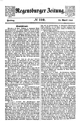 Regensburger Zeitung Freitag 22. April 1853