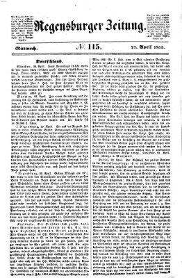 Regensburger Zeitung Mittwoch 27. April 1853