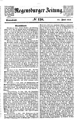 Regensburger Zeitung Samstag 11. Juni 1853