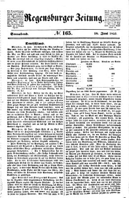 Regensburger Zeitung Samstag 18. Juni 1853