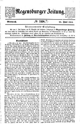 Regensburger Zeitung Mittwoch 22. Juni 1853