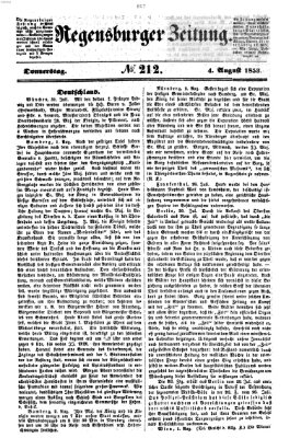 Regensburger Zeitung Donnerstag 4. August 1853