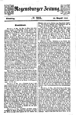 Regensburger Zeitung Dienstag 16. August 1853