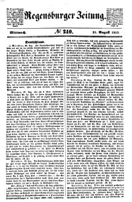 Regensburger Zeitung Mittwoch 31. August 1853