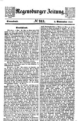 Regensburger Zeitung Samstag 3. September 1853