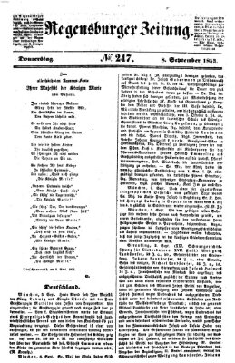 Regensburger Zeitung Donnerstag 8. September 1853