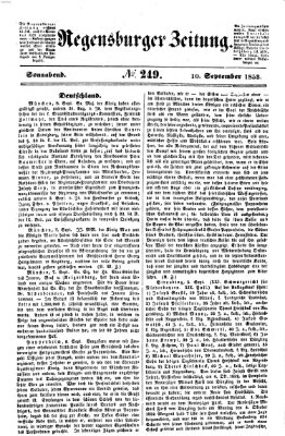 Regensburger Zeitung Samstag 10. September 1853