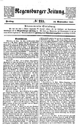 Regensburger Zeitung Freitag 16. September 1853