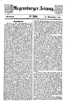 Regensburger Zeitung Mittwoch 21. September 1853