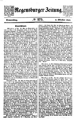 Regensburger Zeitung Donnerstag 6. Oktober 1853