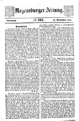 Regensburger Zeitung Mittwoch 23. November 1853