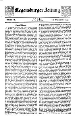 Regensburger Zeitung Mittwoch 14. Dezember 1853