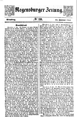 Regensburger Zeitung Dienstag 10. Januar 1854