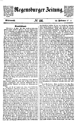 Regensburger Zeitung Mittwoch 15. Februar 1854