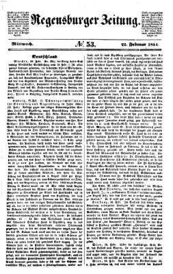 Regensburger Zeitung Mittwoch 22. Februar 1854