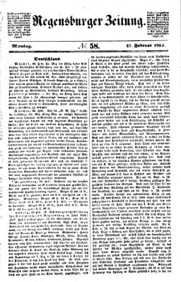 Regensburger Zeitung Montag 27. Februar 1854