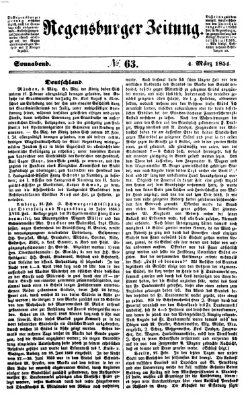 Regensburger Zeitung Samstag 4. März 1854