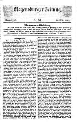 Regensburger Zeitung Samstag 25. März 1854