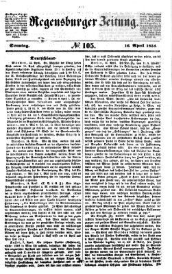 Regensburger Zeitung Sonntag 16. April 1854