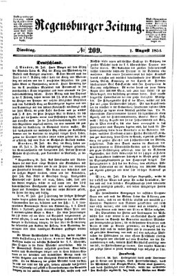 Regensburger Zeitung Dienstag 1. August 1854