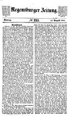 Regensburger Zeitung Sonntag 13. August 1854