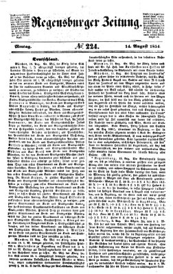 Regensburger Zeitung Montag 14. August 1854