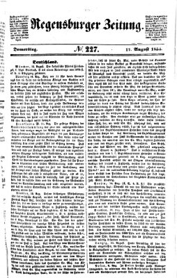 Regensburger Zeitung Donnerstag 17. August 1854