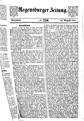 Regensburger Zeitung Samstag 26. August 1854